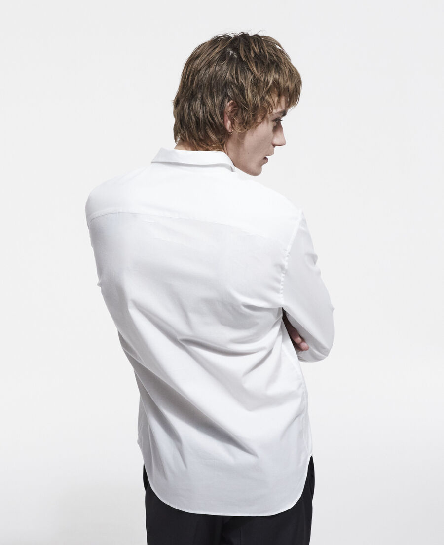 camisa algodón blanca con cuello clásico