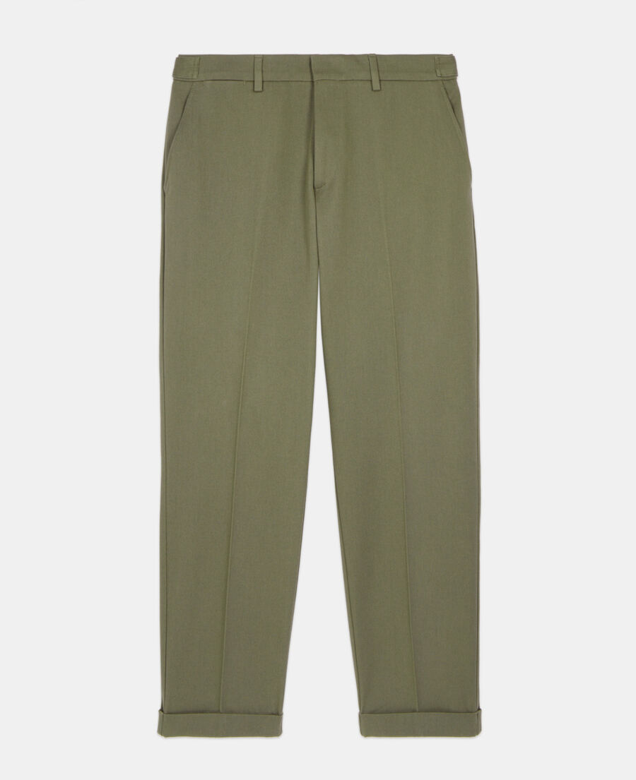 The Kooples MEN OLIVE NIGHT khaki cotton trousers