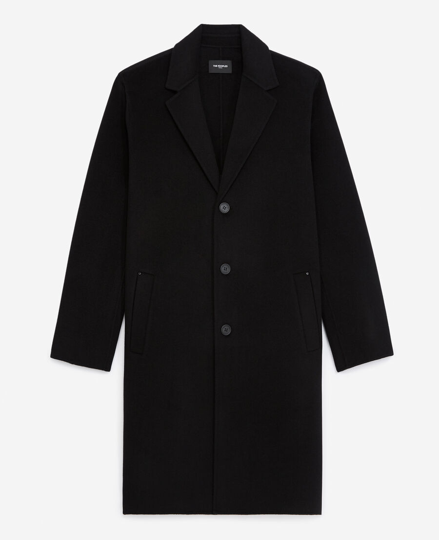 abrigo negro lana doble cara