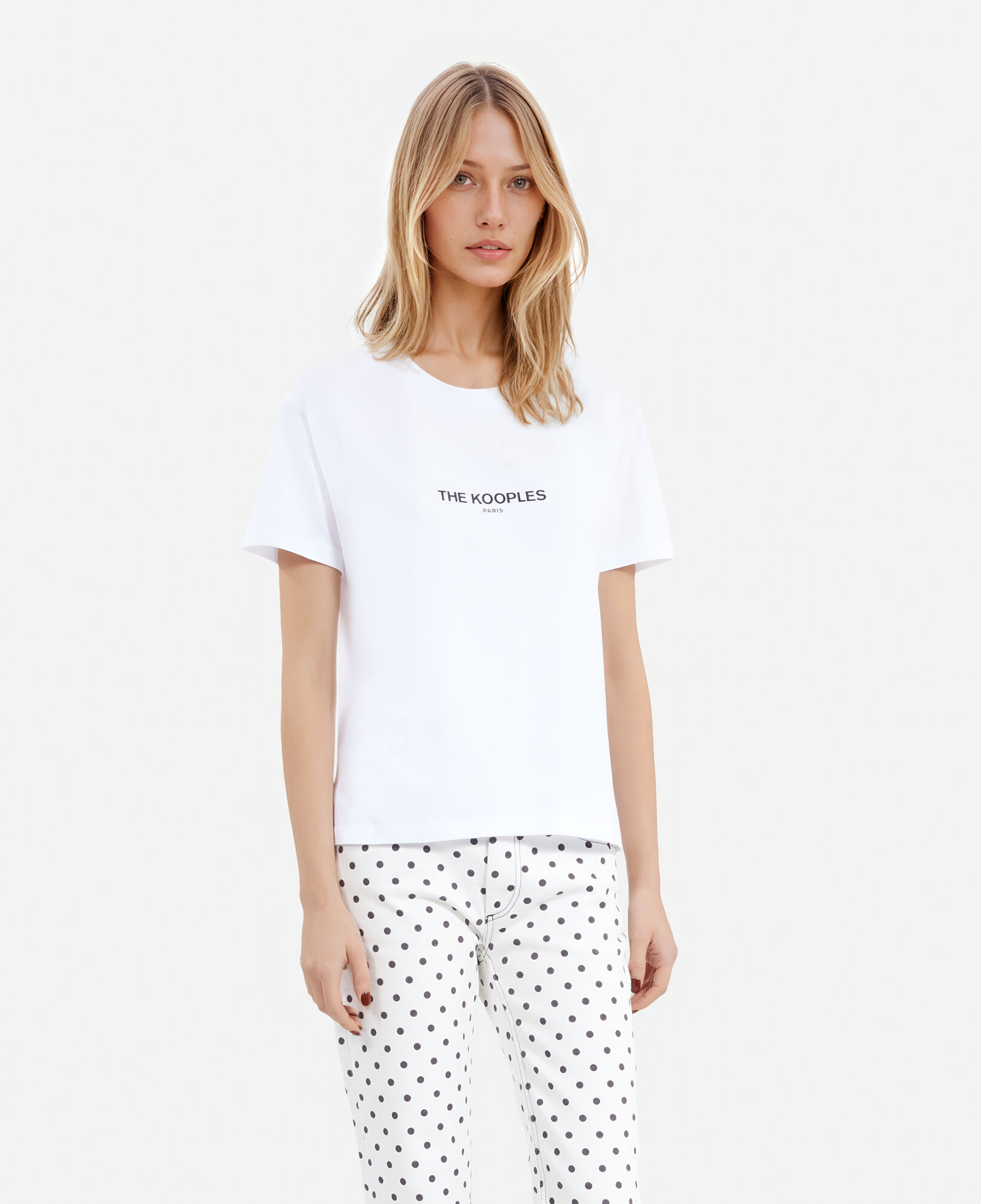 The Kooples WOMEN WHITE white logo t-shirt