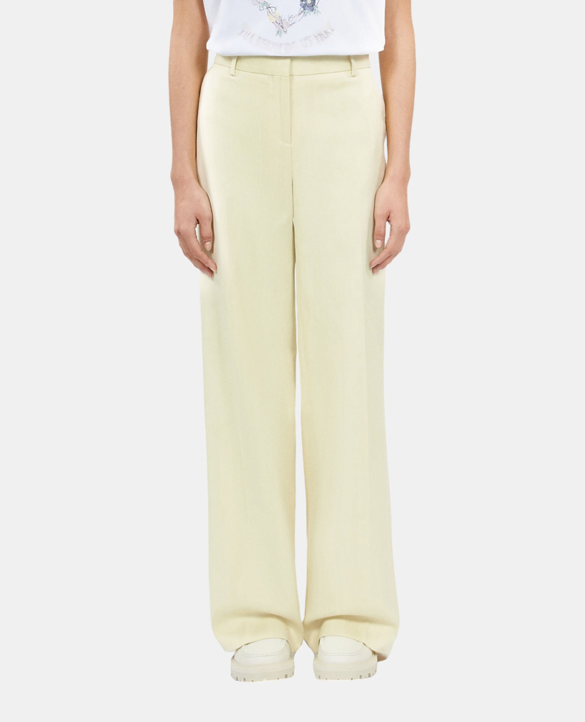Pantalon tailleur jaune clair, BRIGHT YELLOW, hi-res image number null