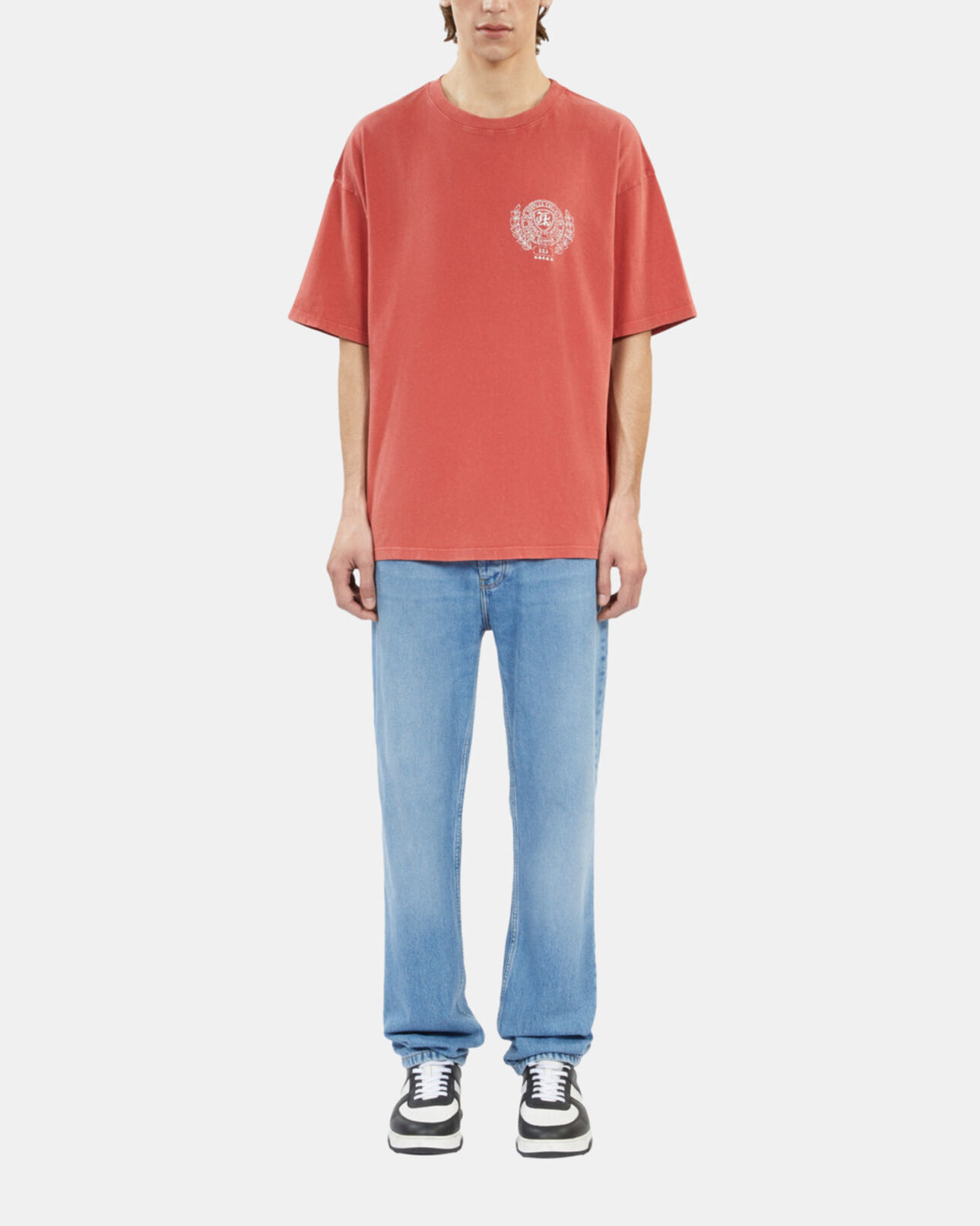 The Kooples HOMBRE RED BRIQUE camiseta roja serigrafía blason