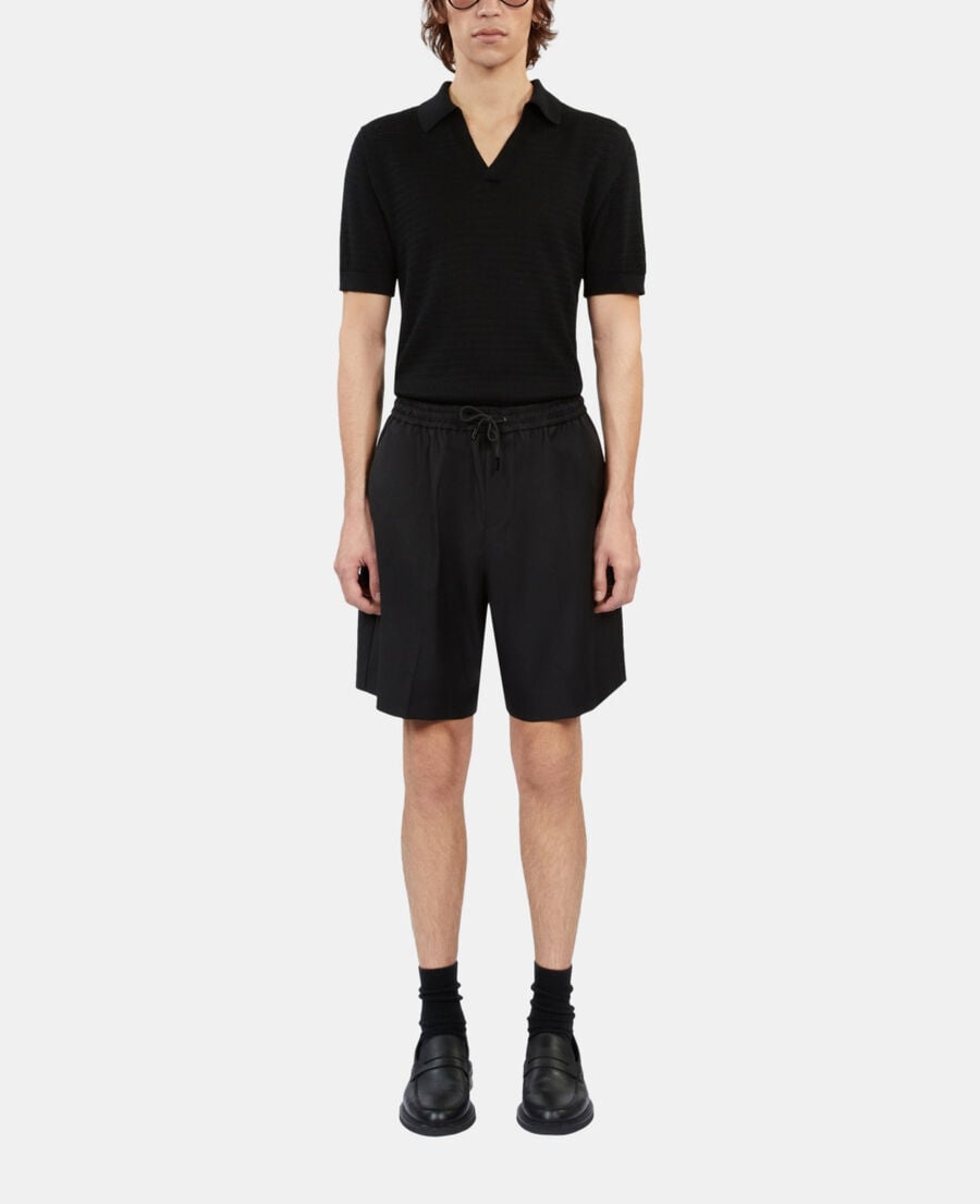 The Kooples HERREN BLACK schwarze bermudashorts aus wolle