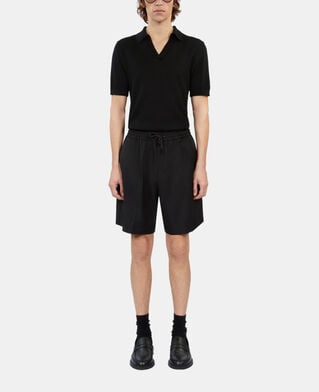 The Kooples HERREN BLACK schwarze bermudashorts aus wolle