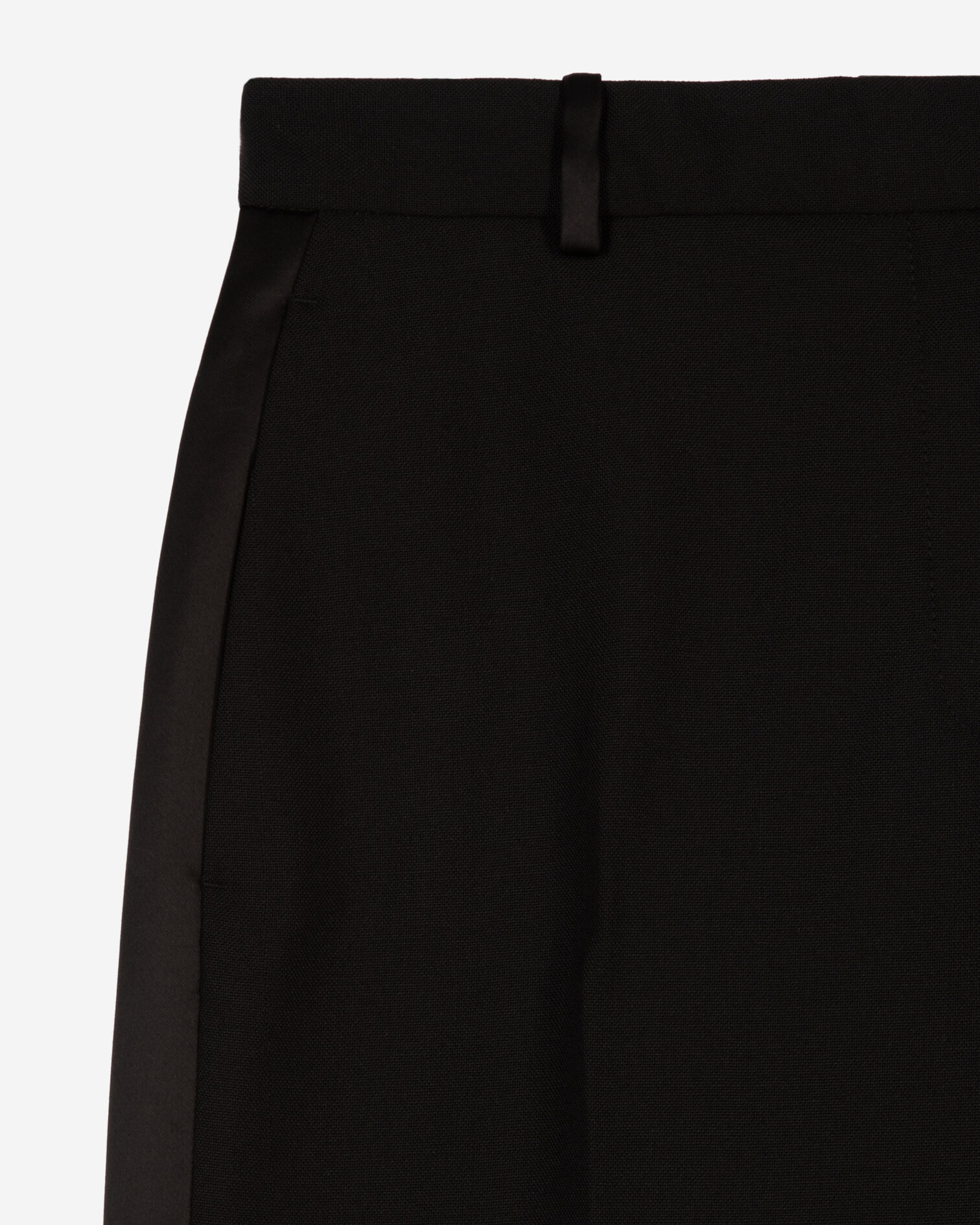 Black wide-leg tuxedo pants, BLACK, hi-res image number null