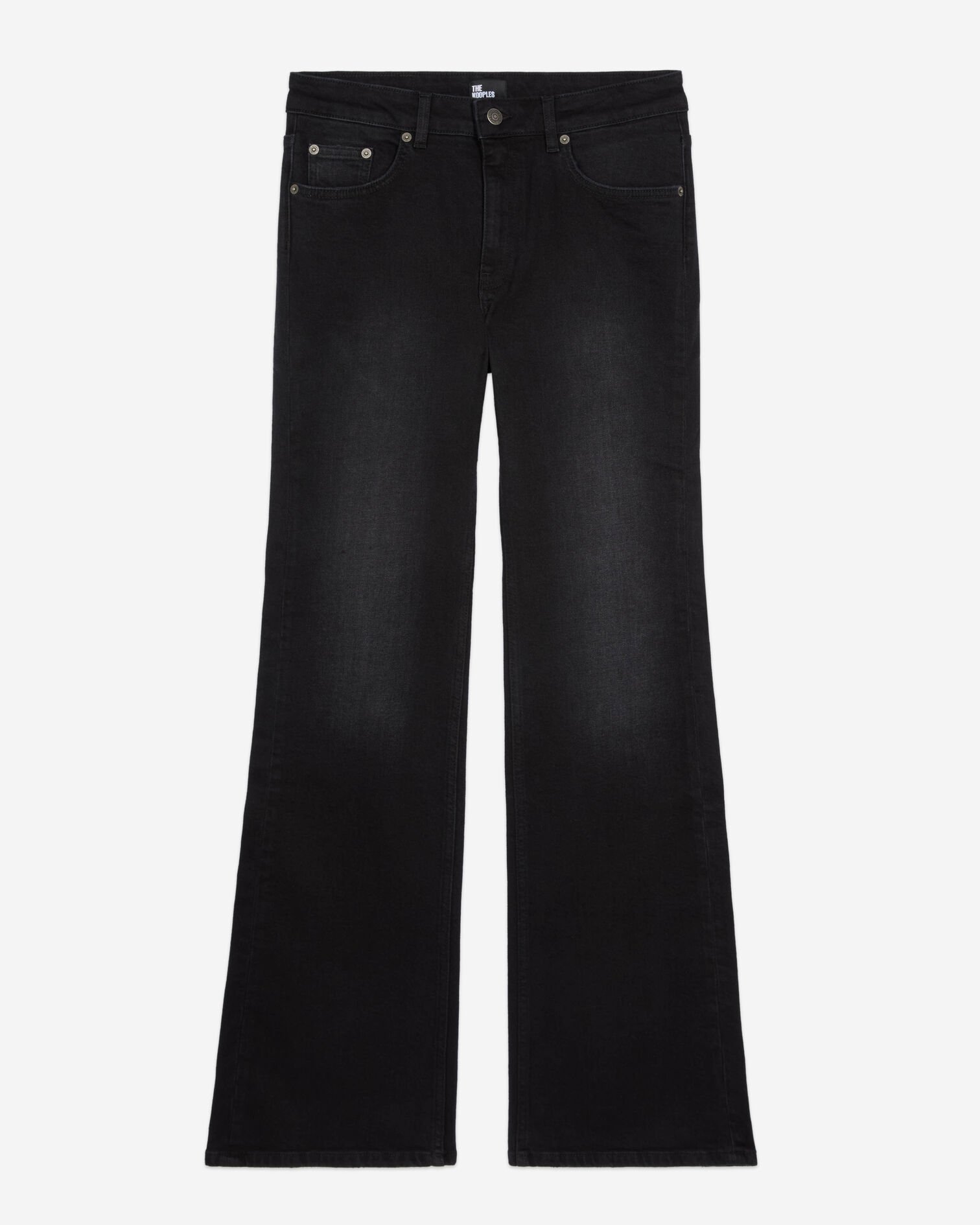 Black flare jeans, BLACK WASHED, hi-res image number null