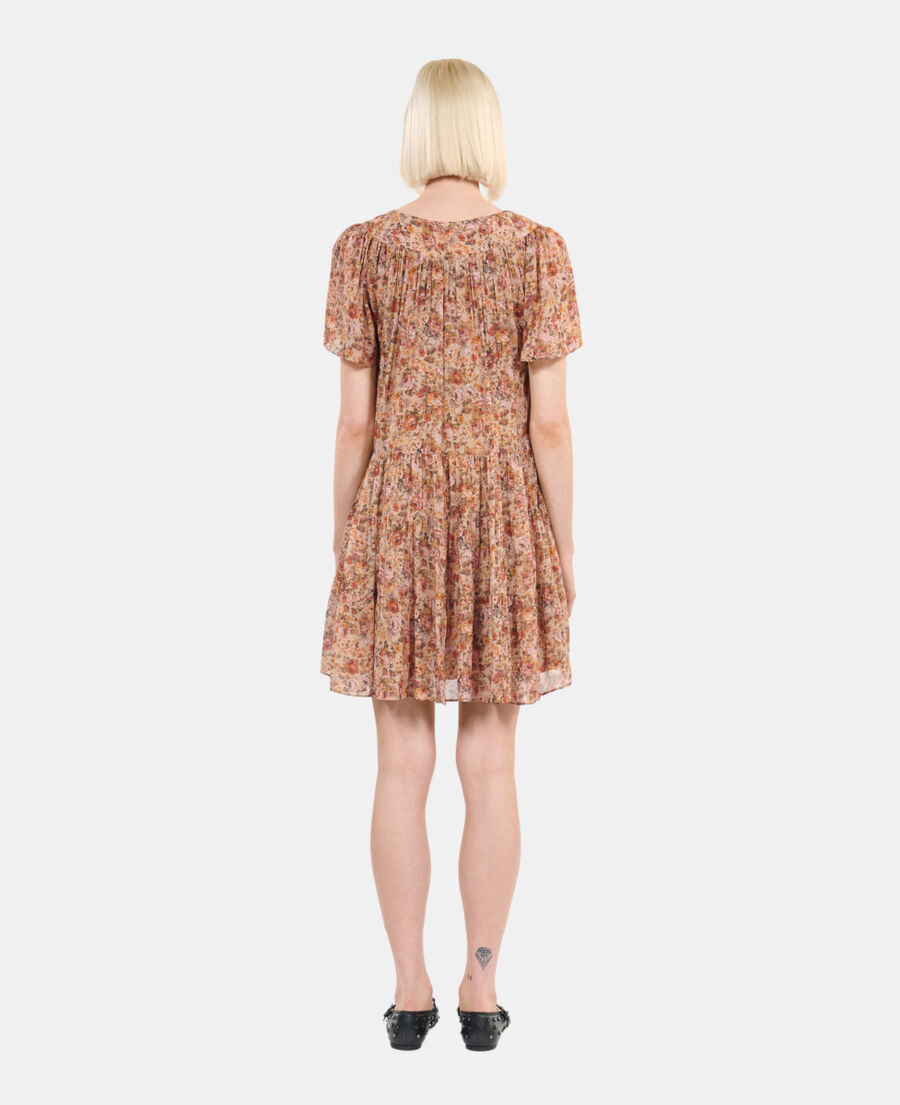 The Kooples MUJER CAMEL / BROWN vestido corto estampado floral