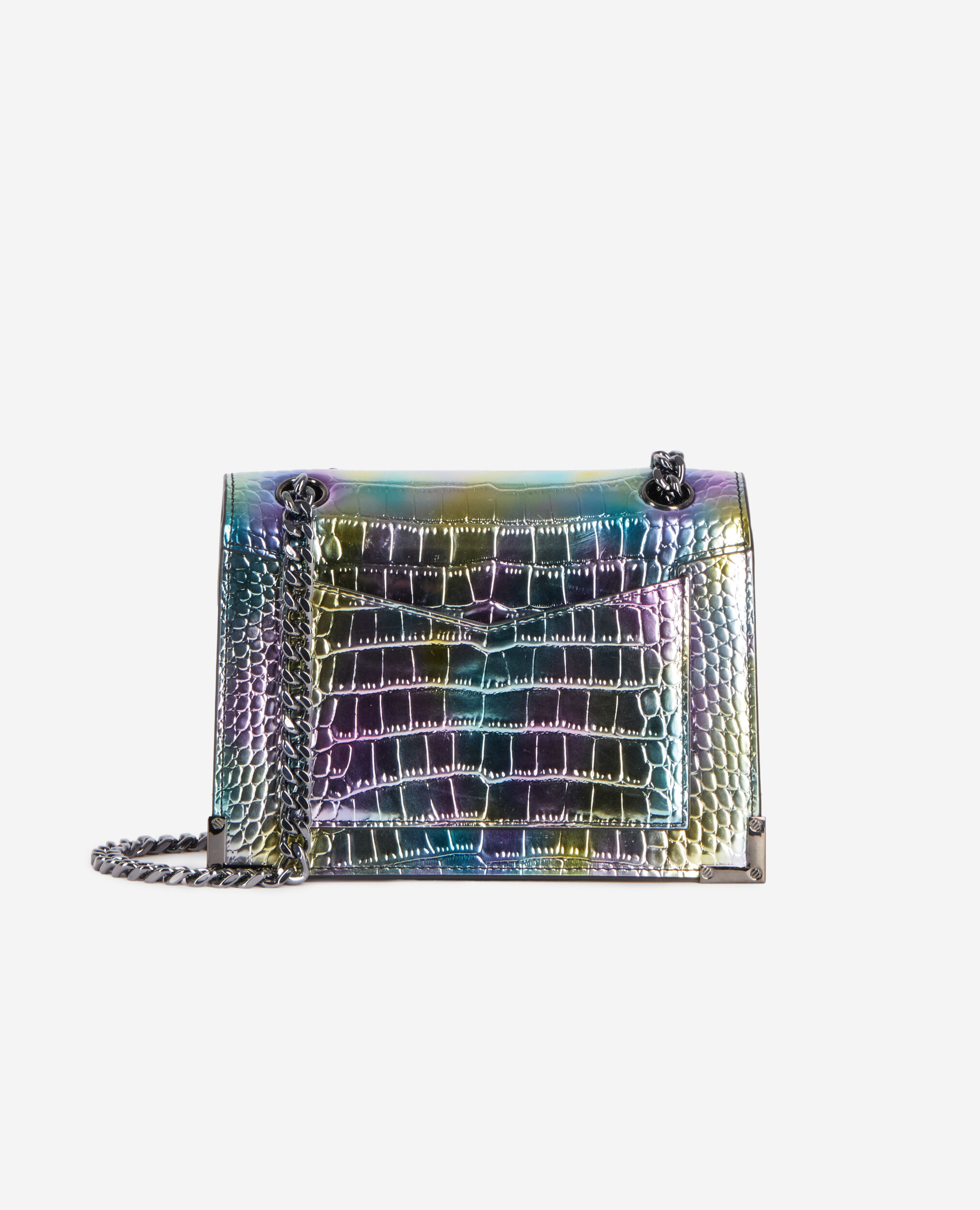 Emily chain bag in multicolor iridescent leather
