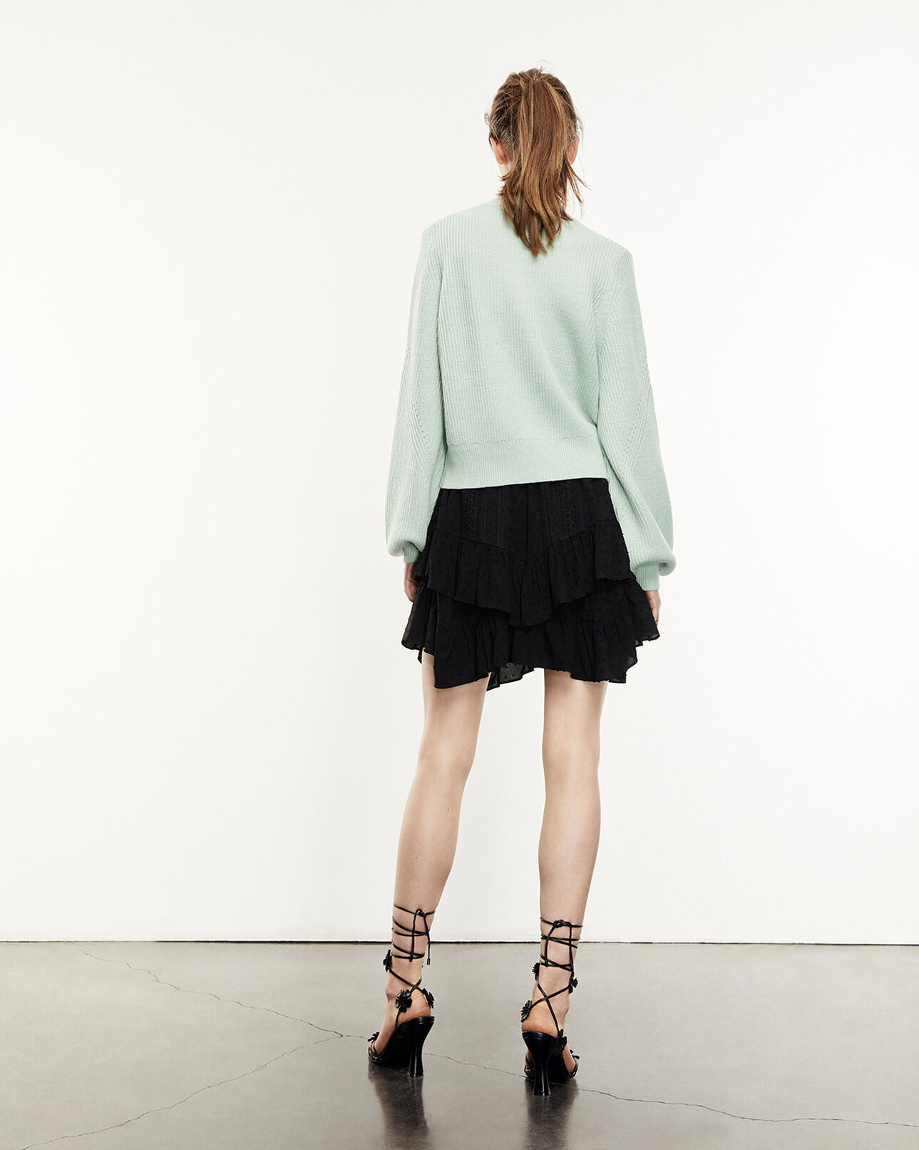 The Kooples FEMME MINT pull laine mérinos vert menthe ample
