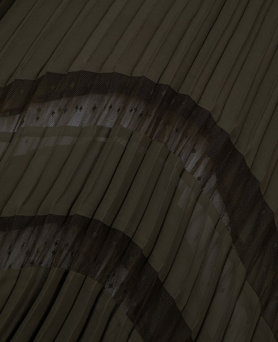 The Kooples F KAKI khaki pleated maxi dress