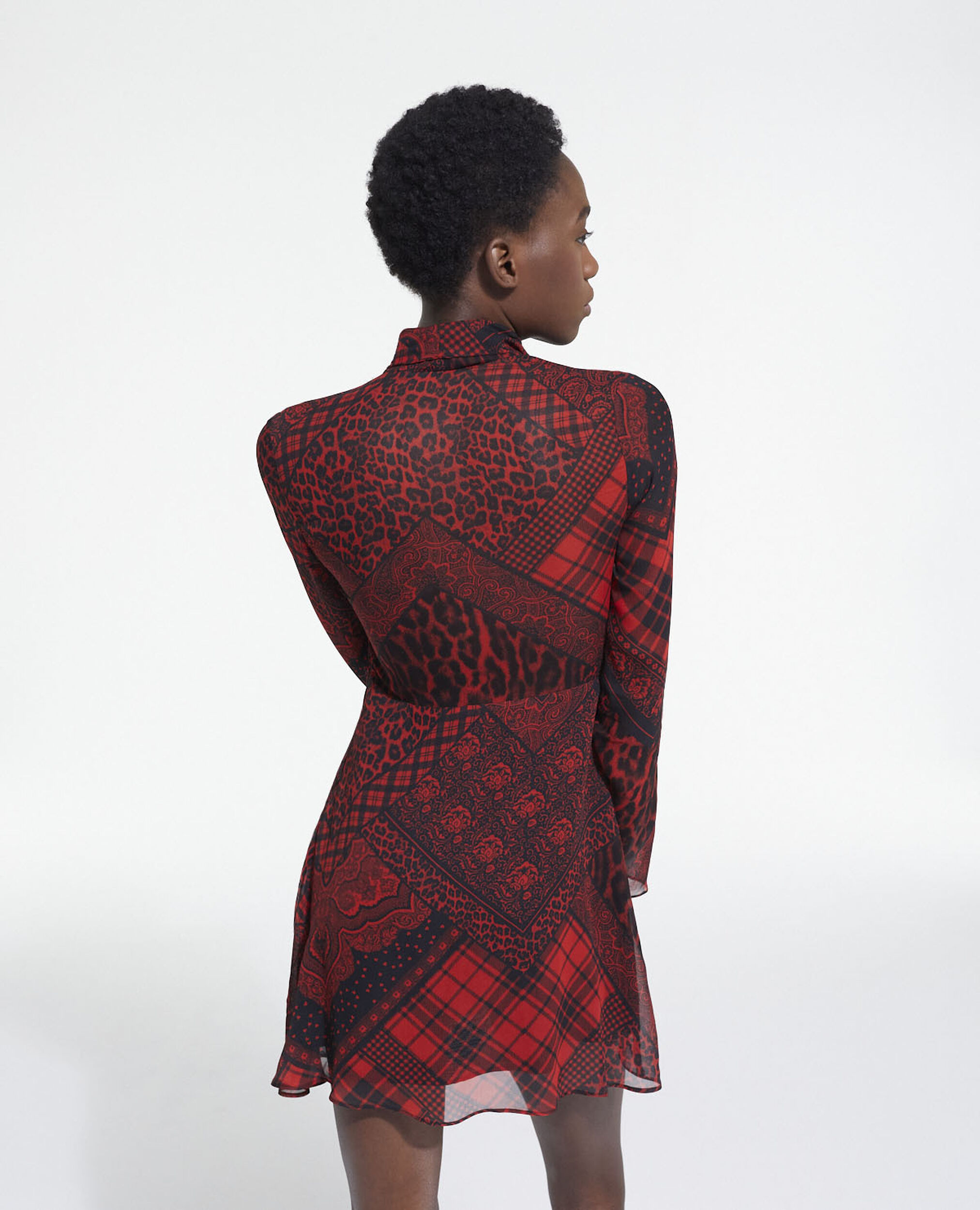 Short red printed dress, RED / BLACK, hi-res image number null
