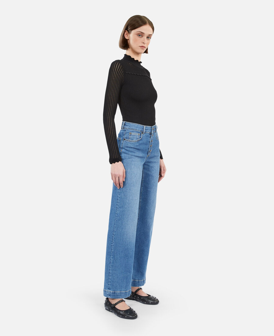 wide blue jeans