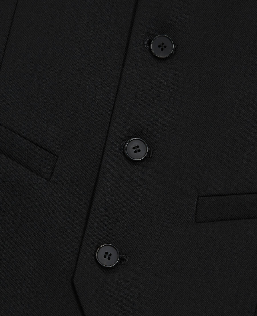 schwarze anzugweste aus wolle