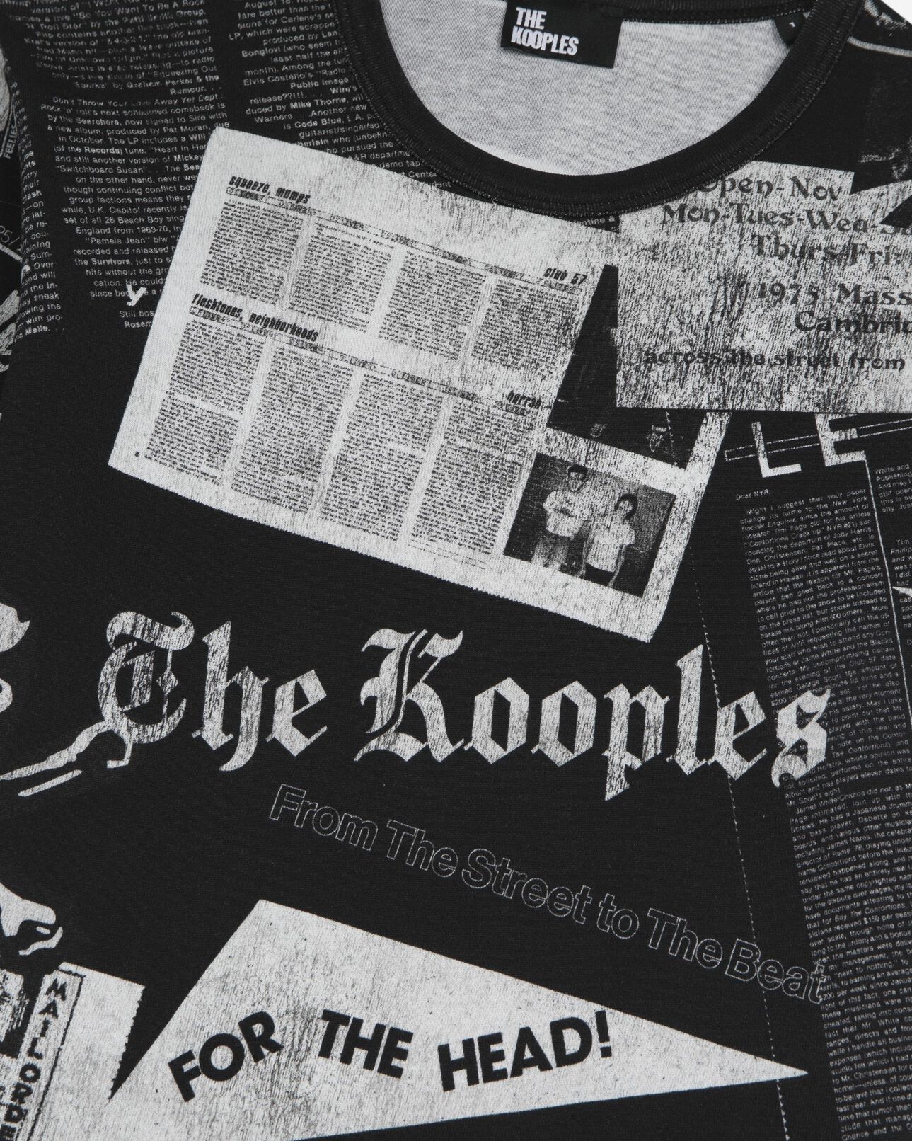 The Kooples MUJER BLACK WASHED camiseta con serigrafía en blanco y negro