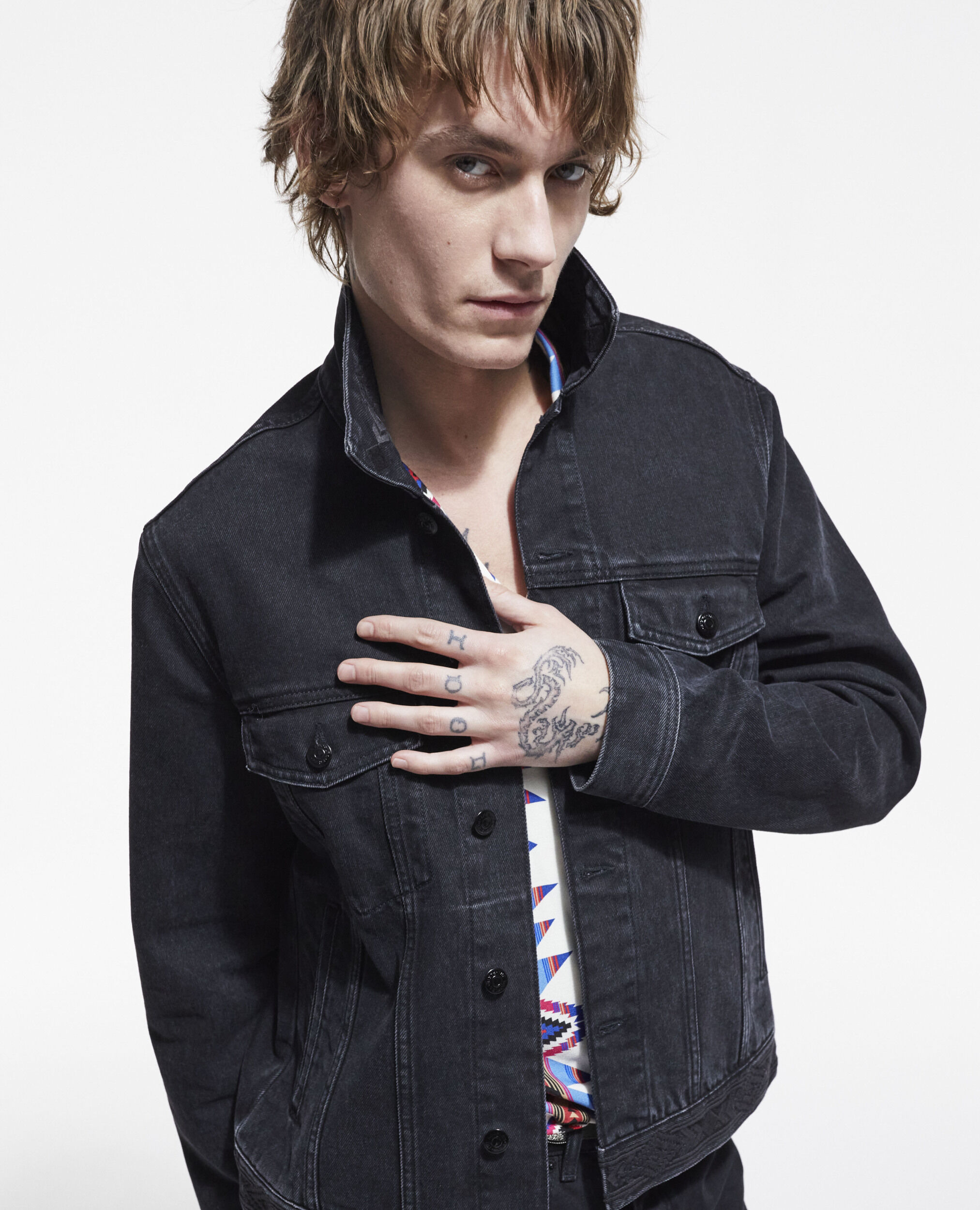 Black denim jacket