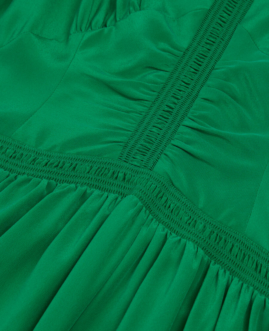 kurzes grünes kleid mit raffungen