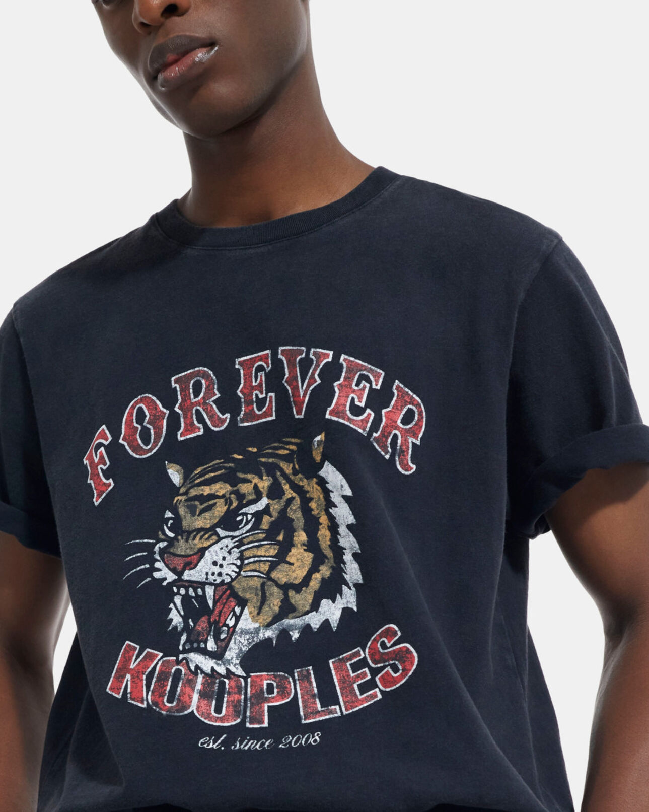 The Kooples HOMME BLACK WASHED t-shirt noir