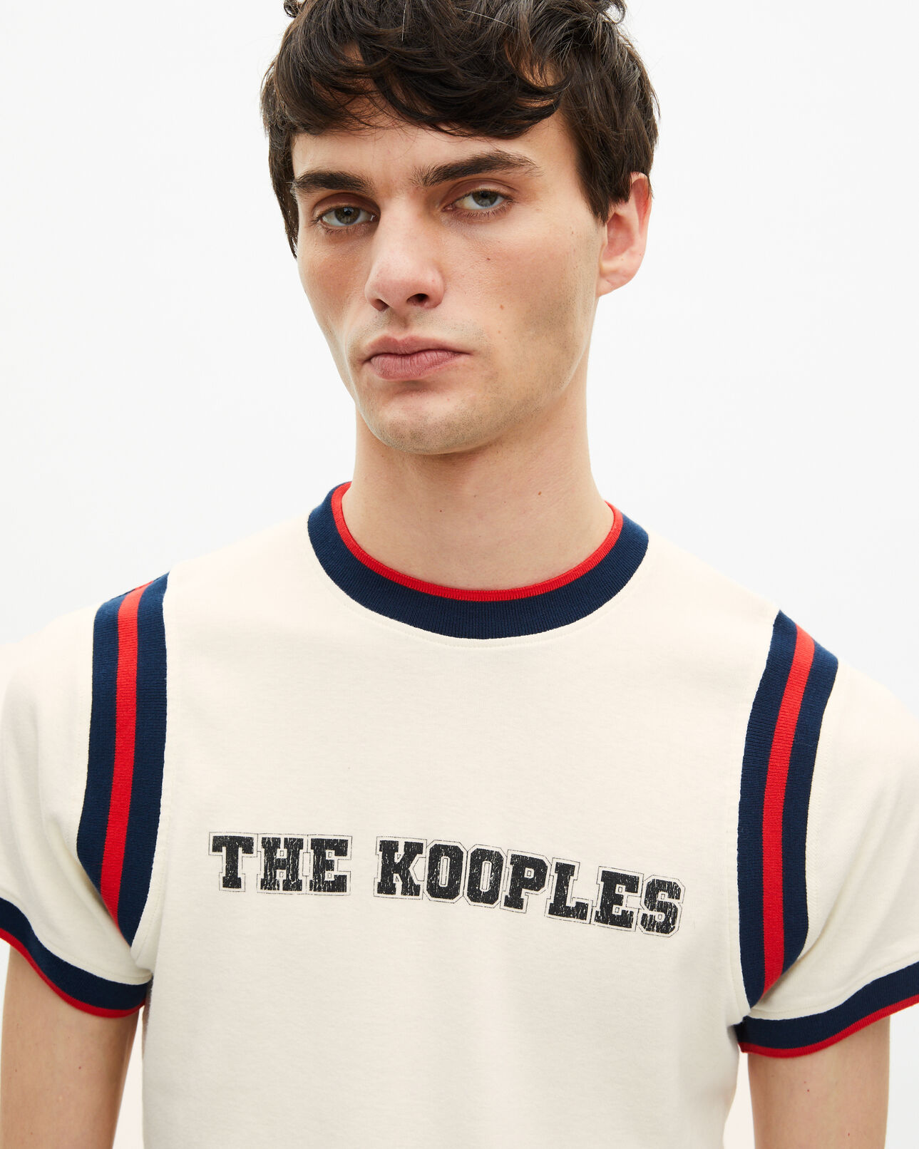 The Kooples MEN ECRU t-shirt with ecru logo