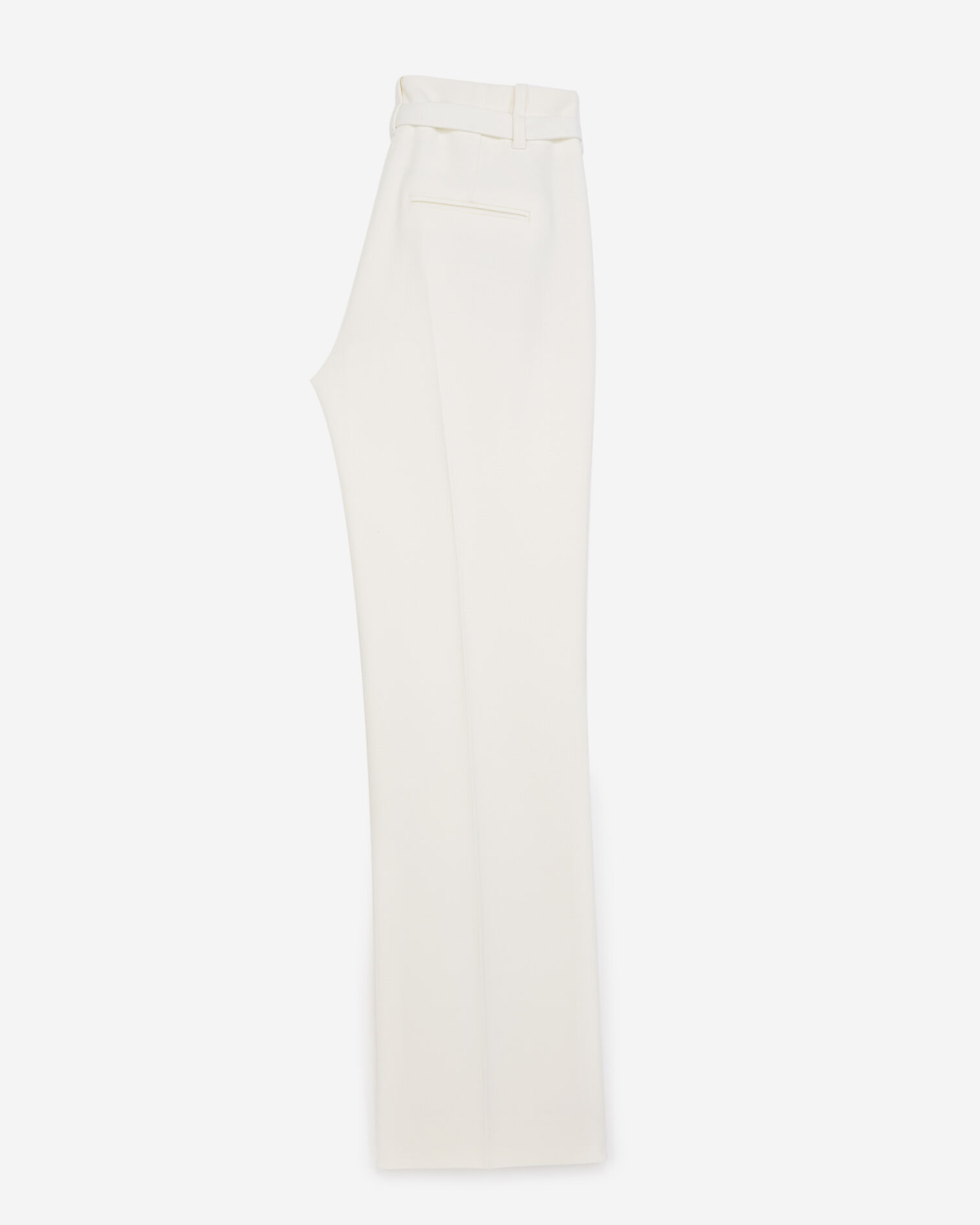 Straight-cut ecru suit trousers with belt, ECRU, hi-res image number null