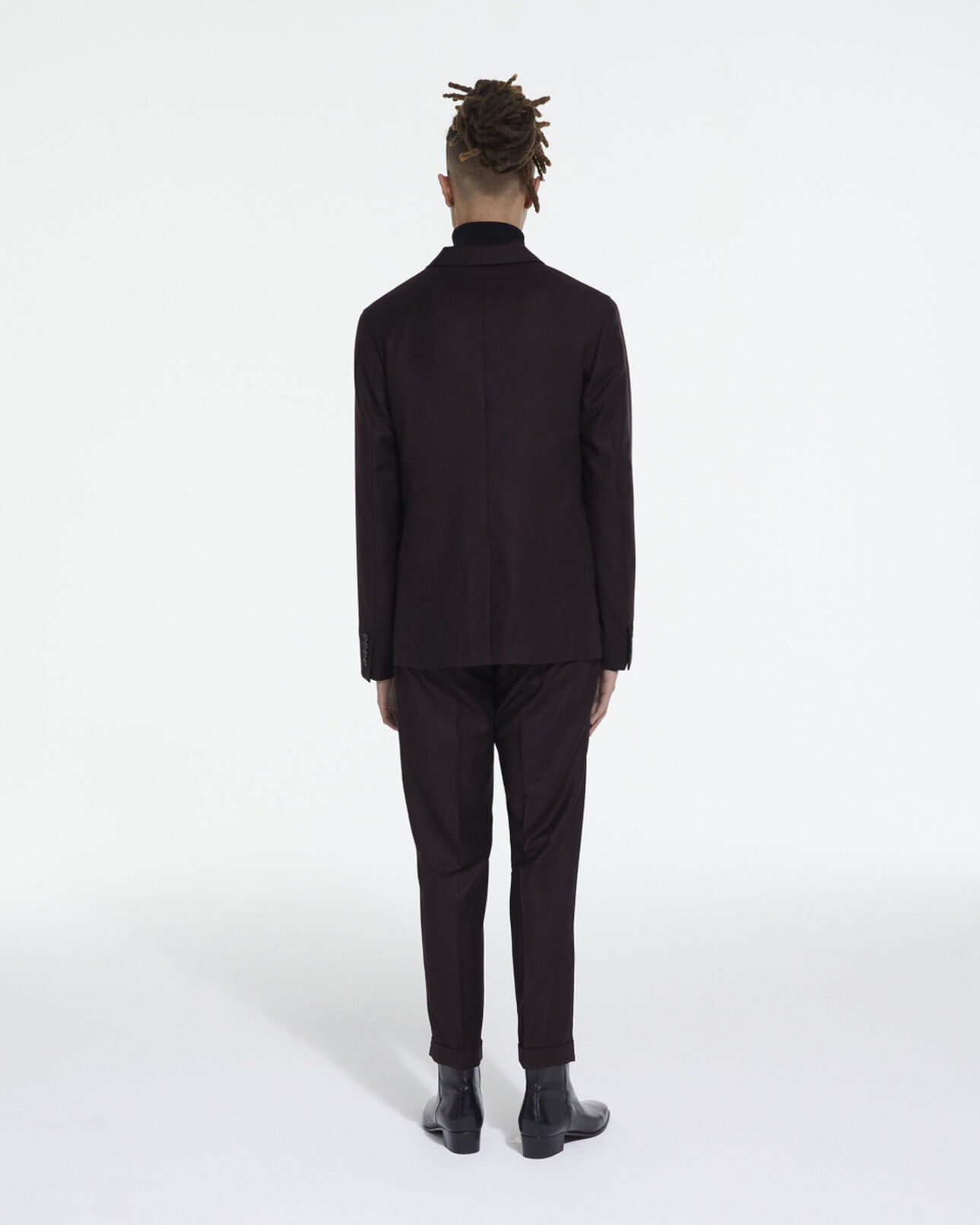 The Kooples MEN BURGUNDY burgundy wool suit pants
