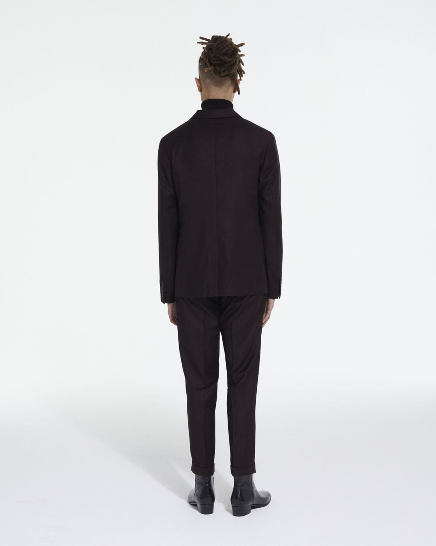 Burgundy wool suit pants, BURGUNDY, hi-res image number null