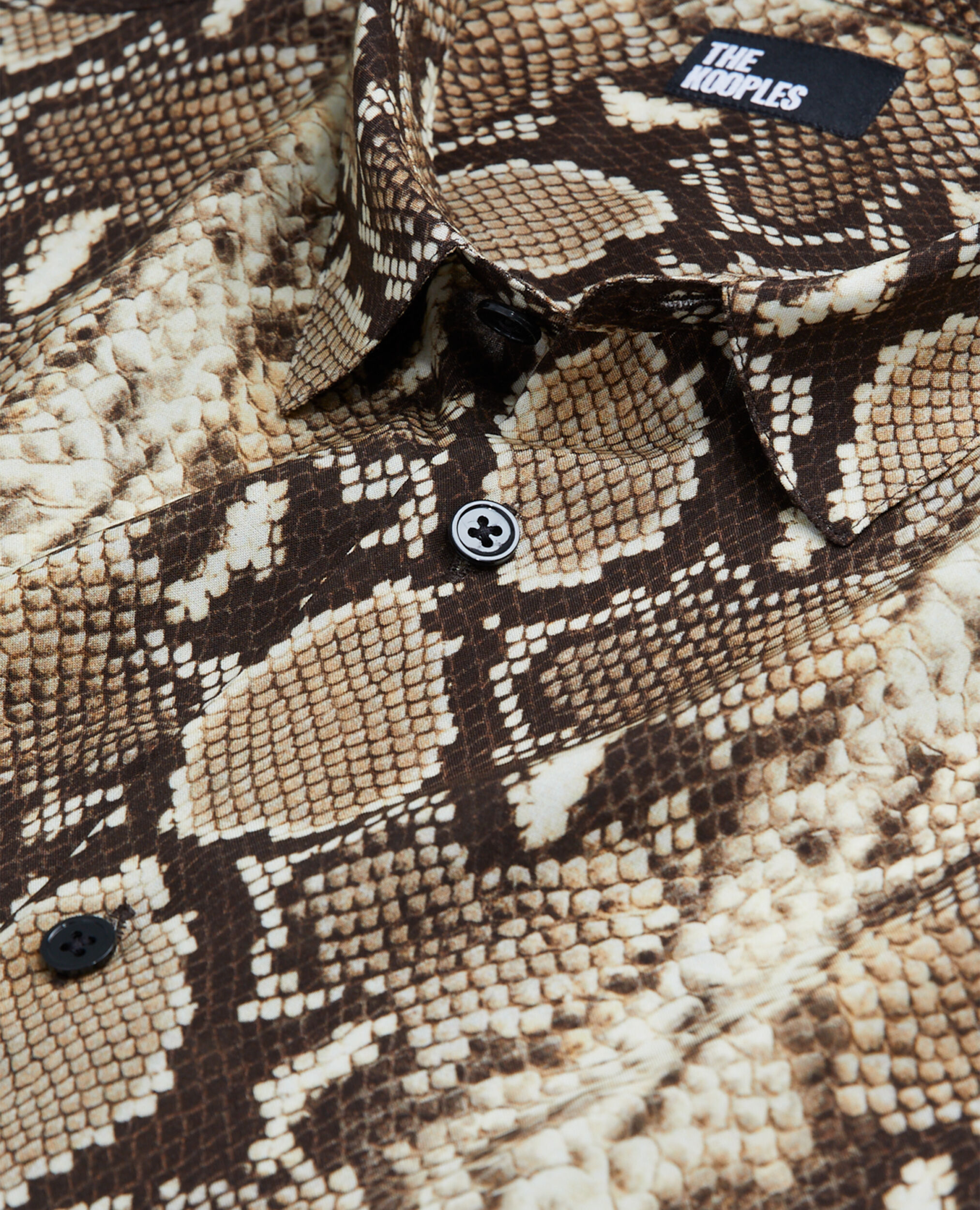 Snakeskin print casual shirt, BEIGE, hi-res image number null