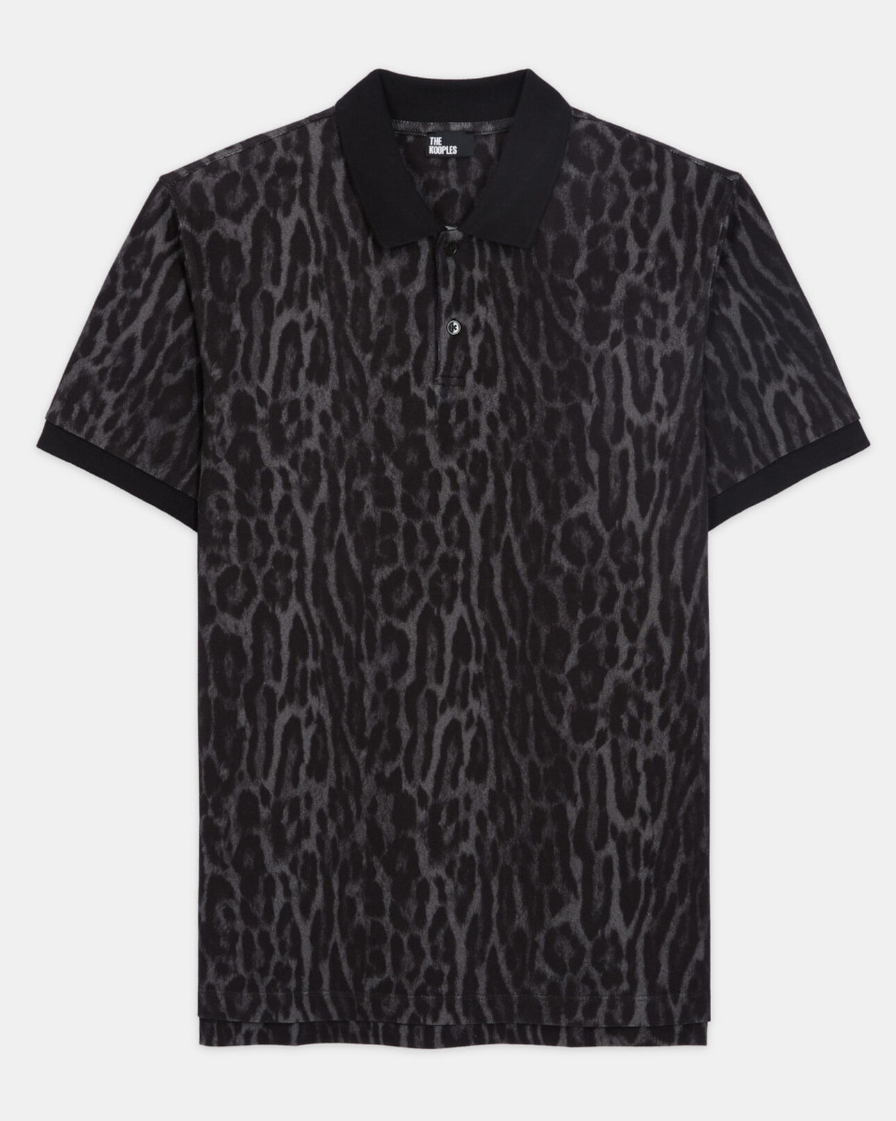 The Kooples MEN BLACK classic leopard print polo