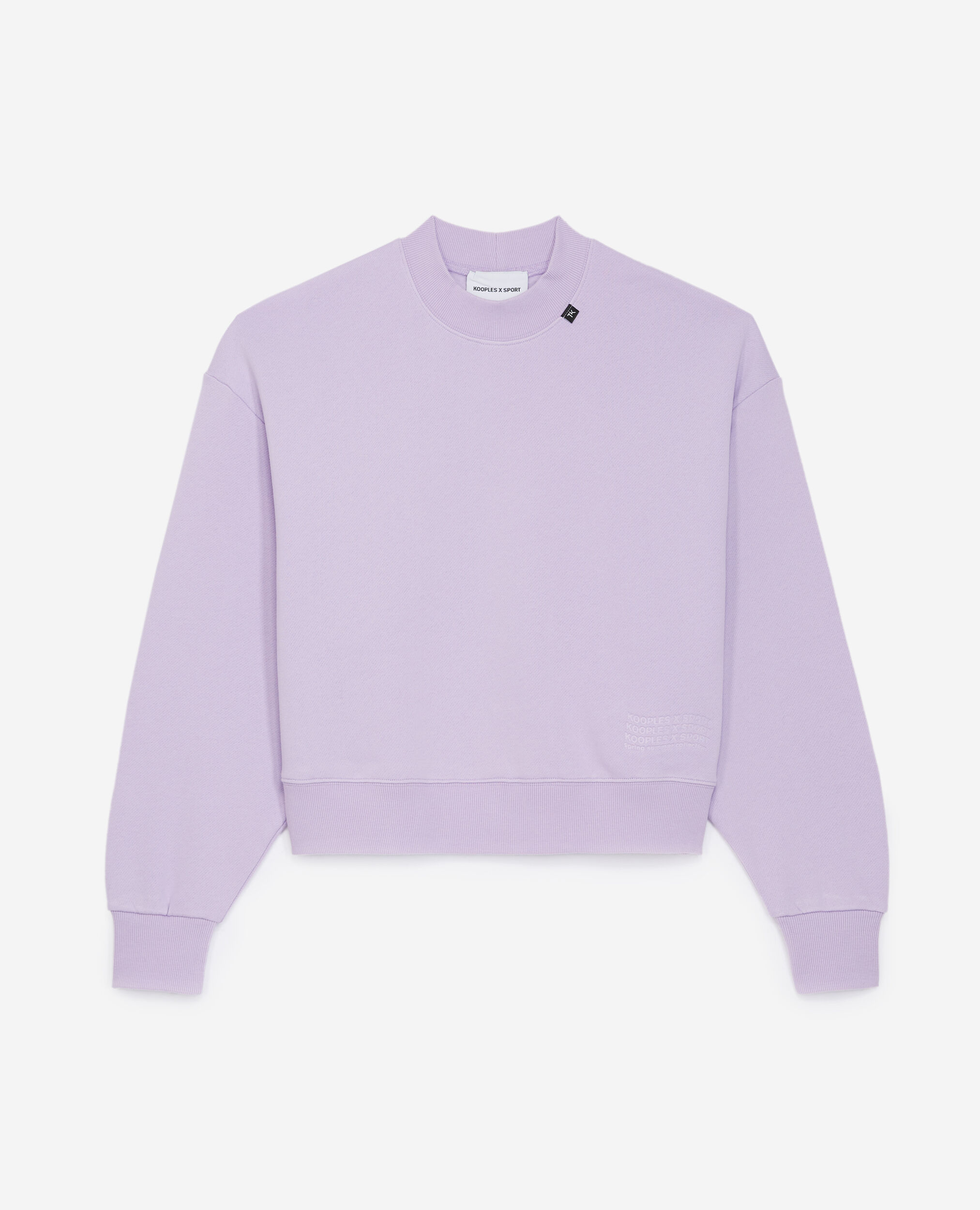 Sweatshirt violet à logo vague embossé, LIGHT PURPLE, hi-res image number null
