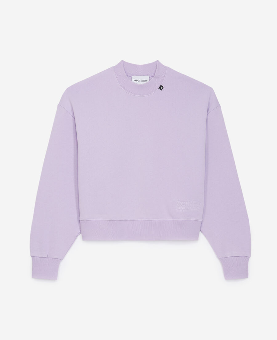sweatshirt violet à logo vague embossé