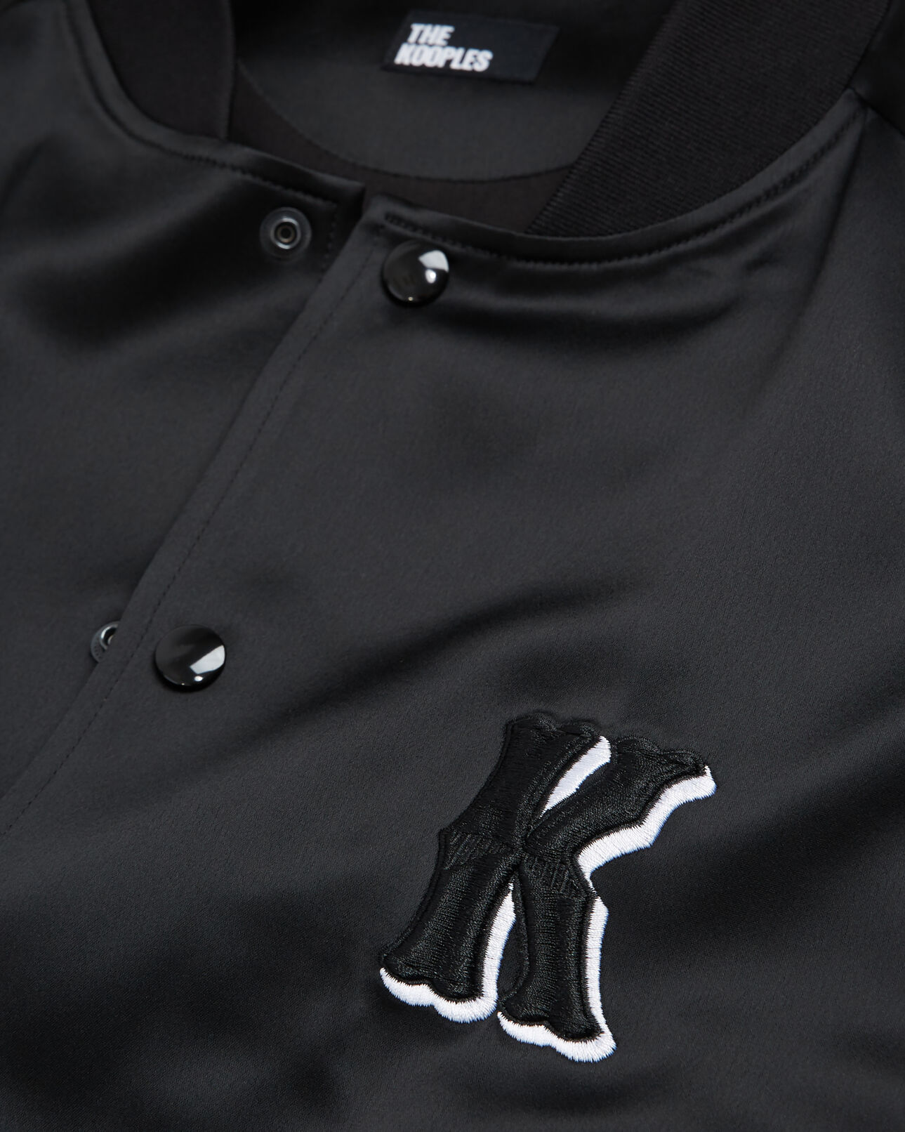 The Kooples HOMME BLACK blouson teddy noir avec broderies western