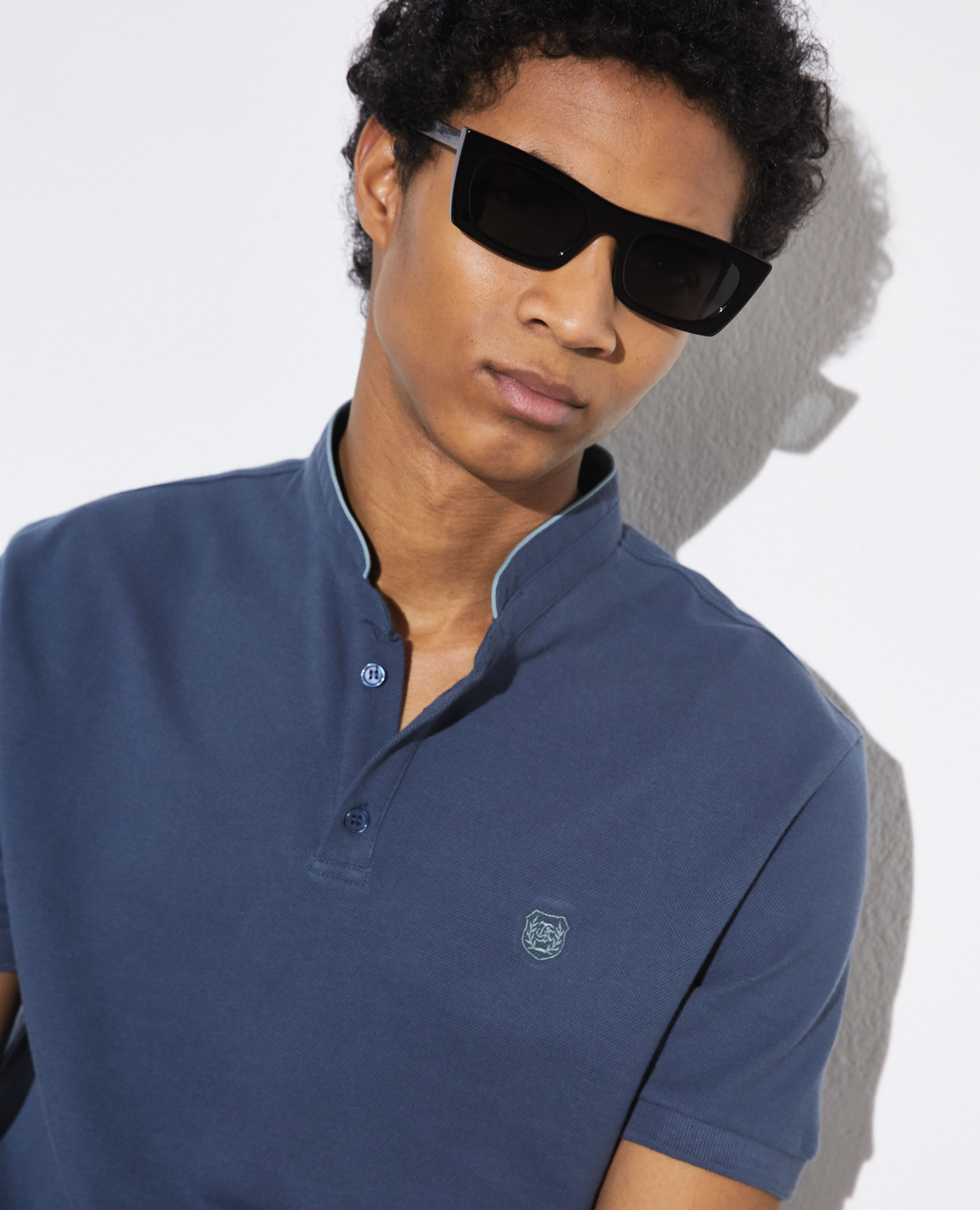 Collarless polo t shirts hotsell