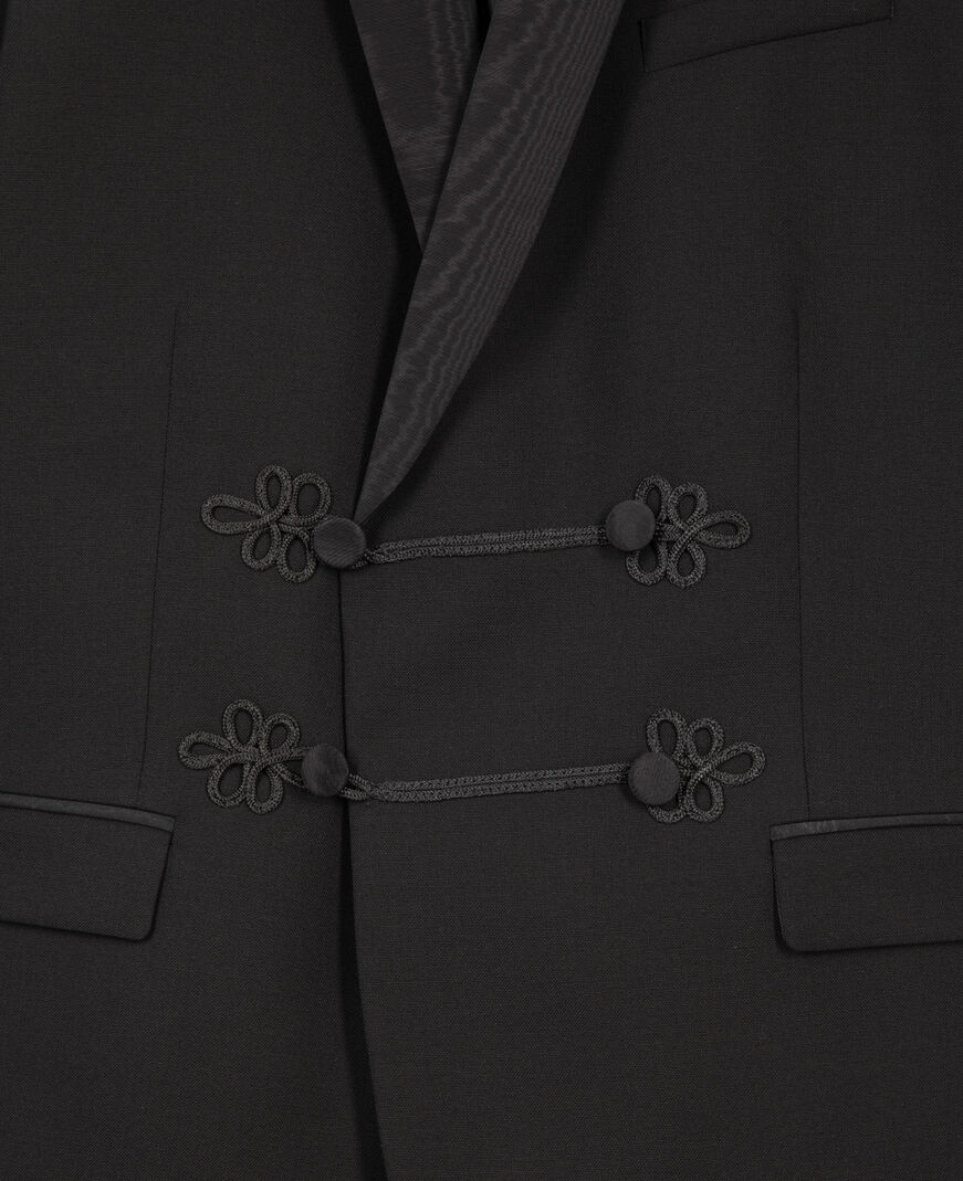 The Kooples MEN BLACK black wool tuxedo jacket