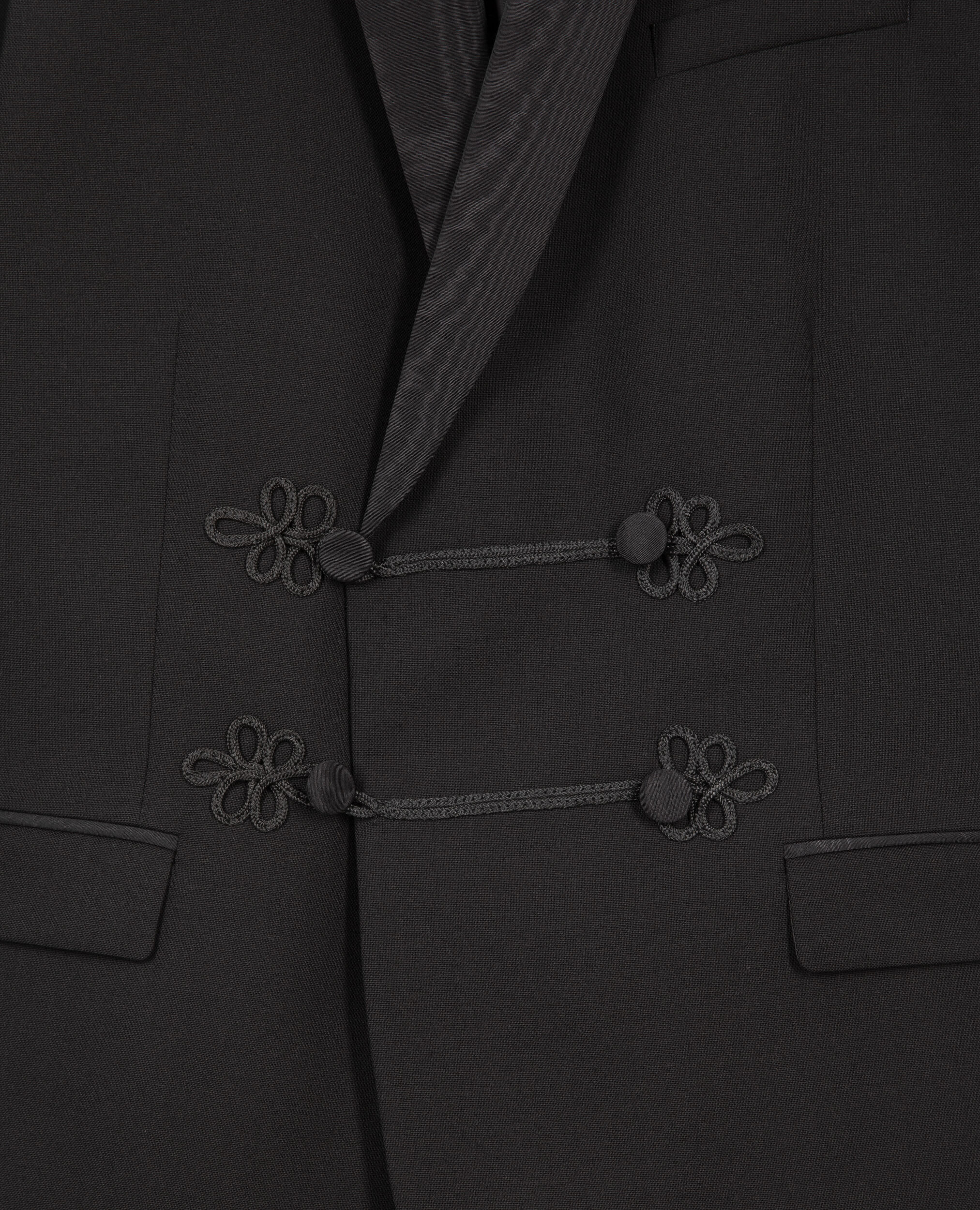 Black wool tuxedo jacket, BLACK, hi-res image number null