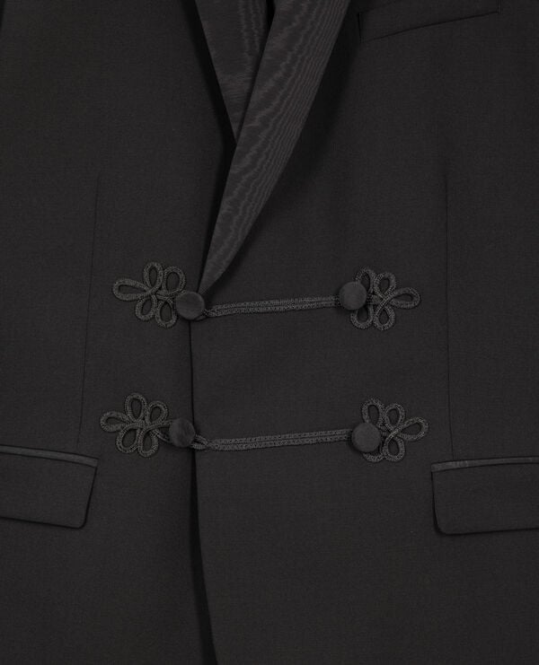 The Kooples HOMME BLACK veste de smoking en laine noire