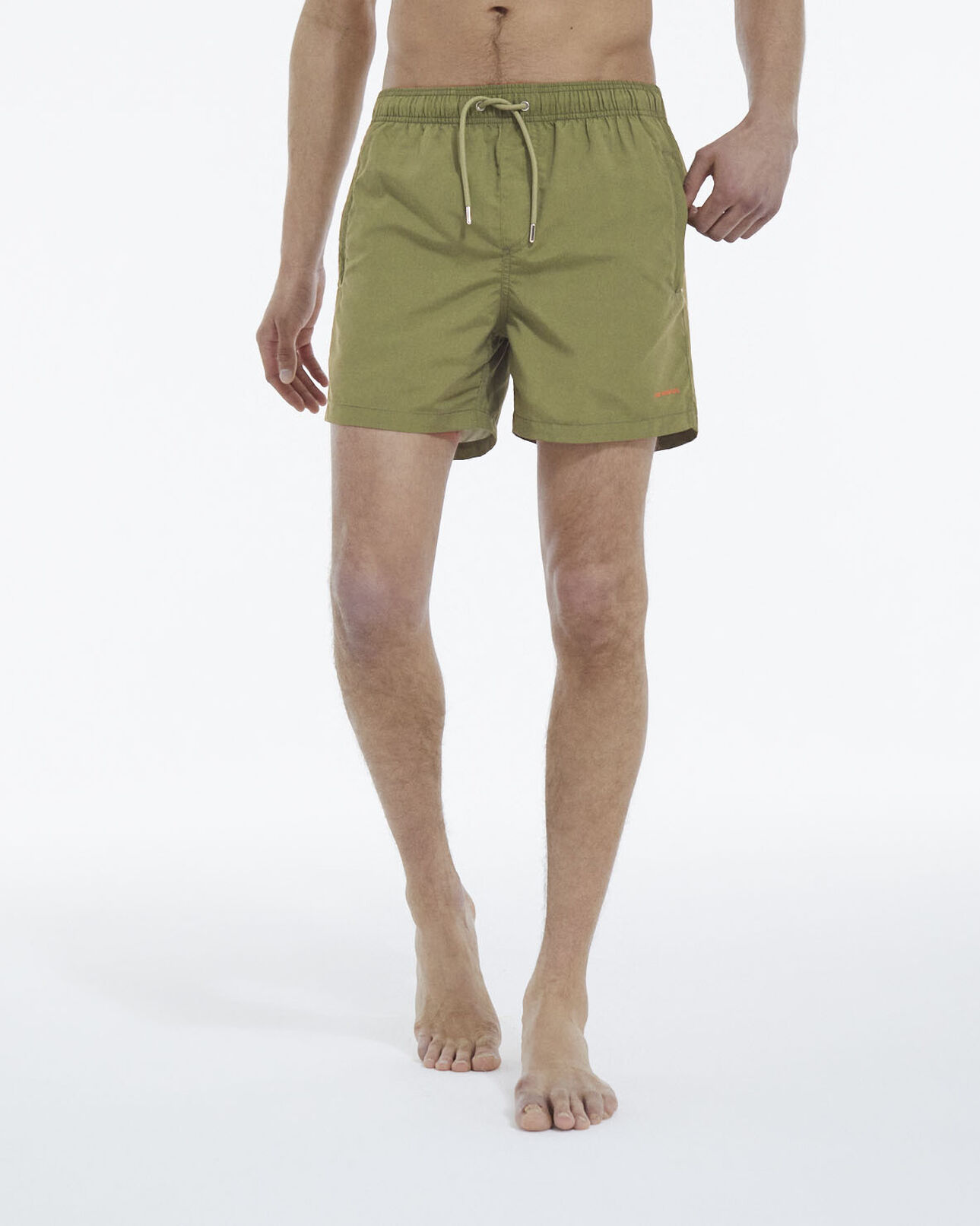 The Kooples MEN KAKI khaki swim shorts with small the kooples logo