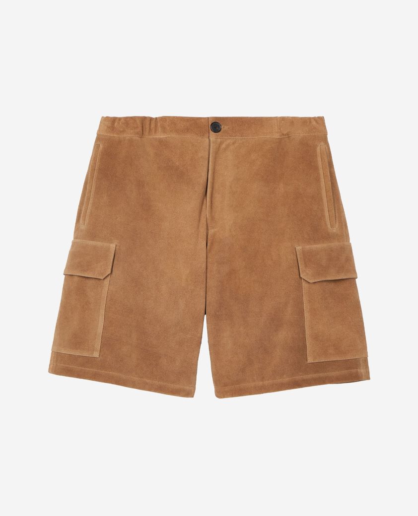 The Kooples MEN CAMEL camel suede shorts