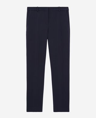 The Kooples FEMME DARK NAVY pantalon tailleur en crêpe coupe ajustée bleu marine