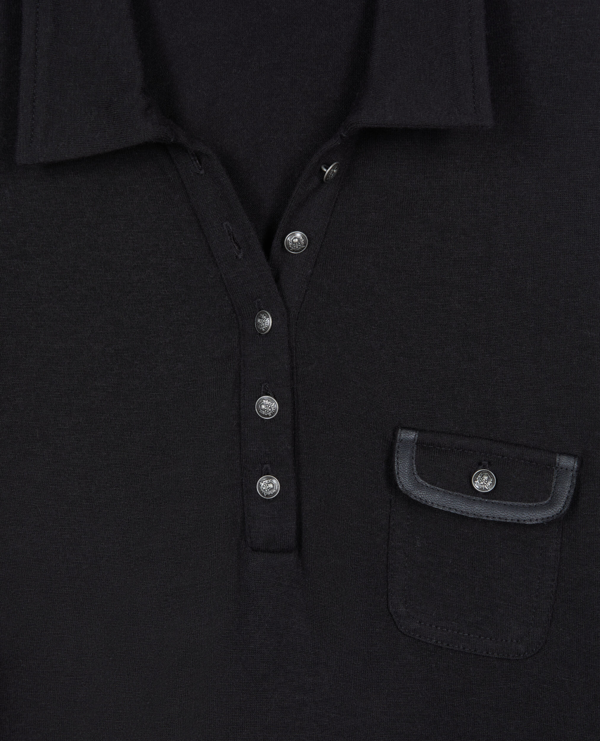 Polo manches longues noir, BLACK, hi-res image number null