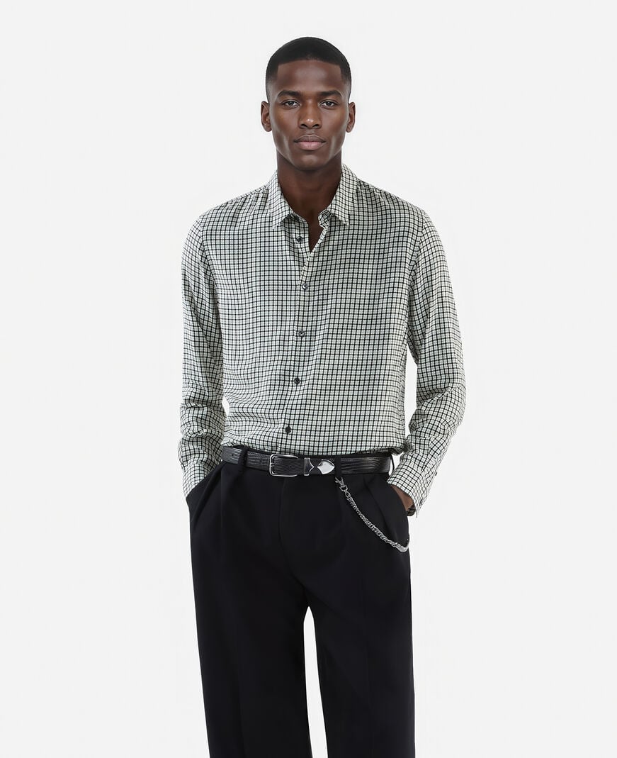 The Kooples MEN BLACK WHITE floral print shirt