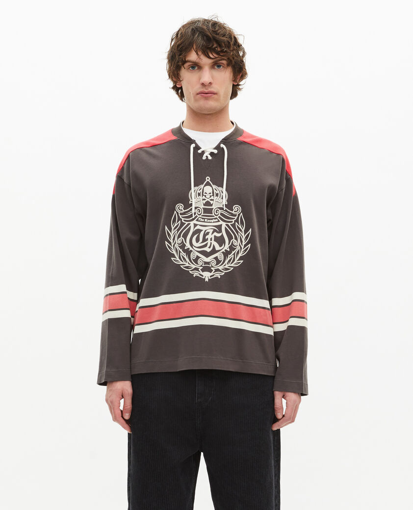 The Kooples HOMBRE BLACK WASHED sudadera con escudo negro