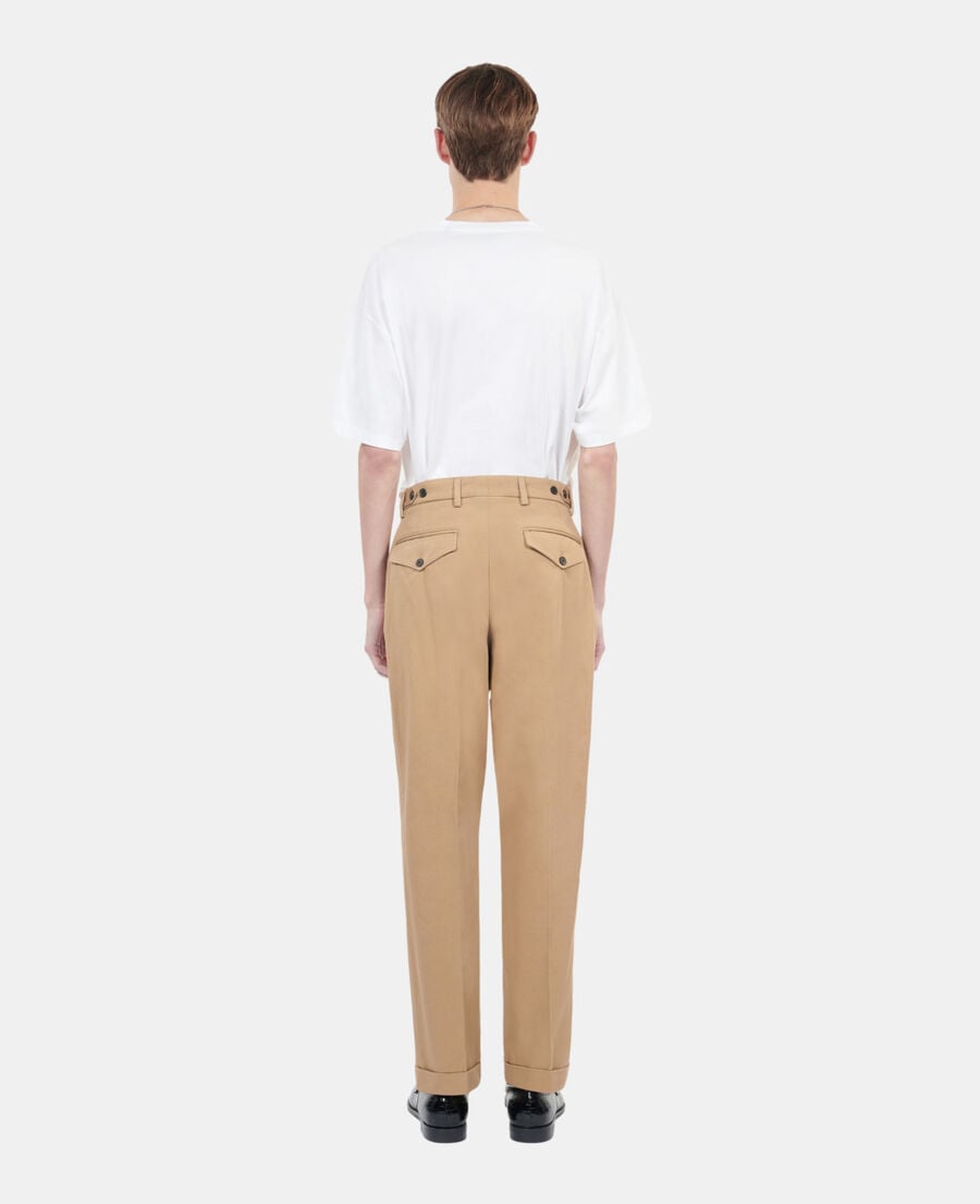 The Kooples MEN CAMEL camel cotton trousers