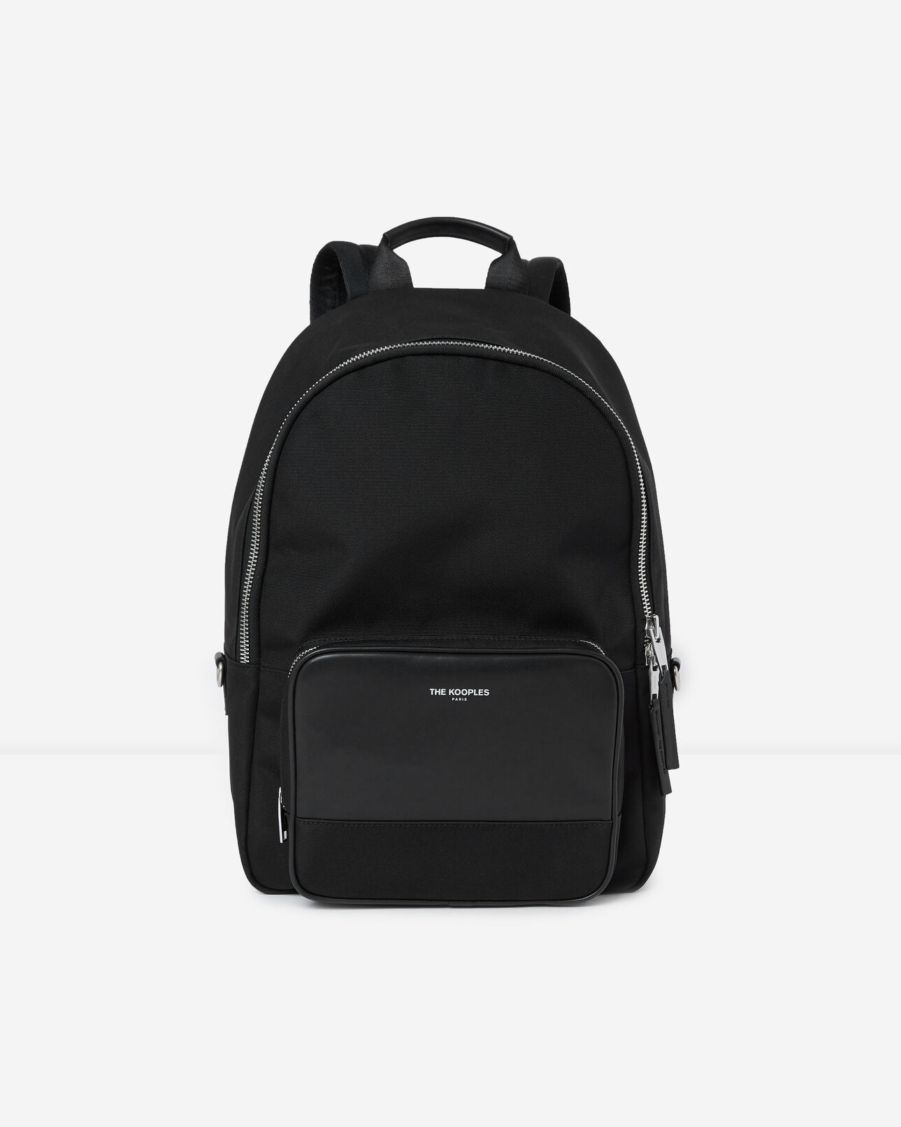 The Kooples HOMME BLACK sac à dos noir détail poche similicuir