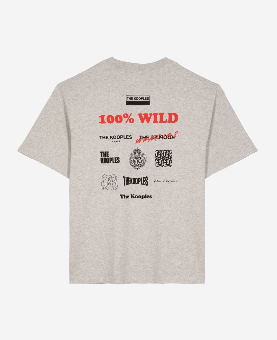 The Kooples HOMME LIGHT GREY MELANGE t-shirt à sérigraphie gris