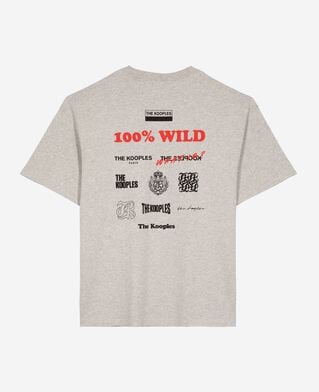 The Kooples HOMME LIGHT GREY MELANGE t-shirt à sérigraphie gris
