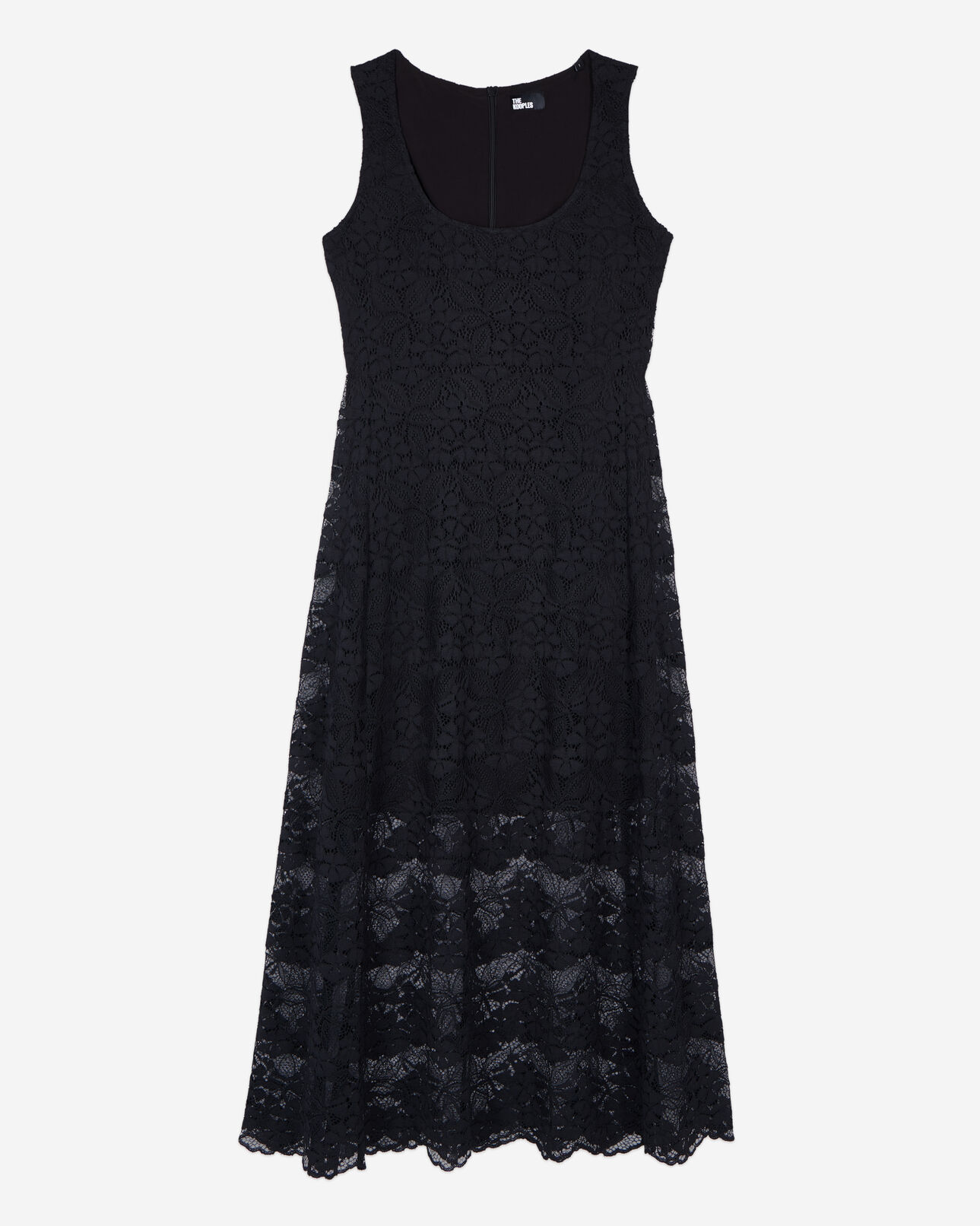 The Kooples WOMEN BLACK black lace long dress