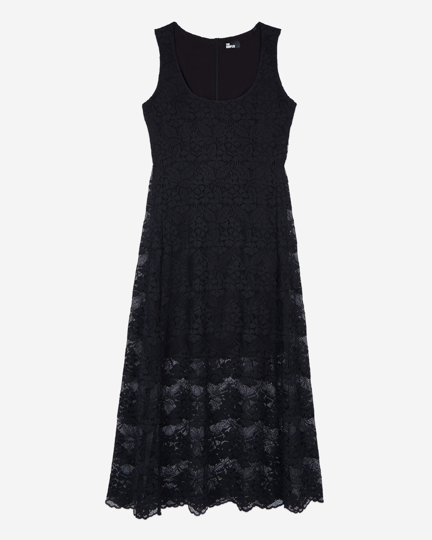 Black lace long dress, BLACK, hi-res image number null