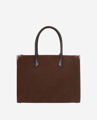 The Kooples F CHOCOLATE ming xl tote bag in brown suede