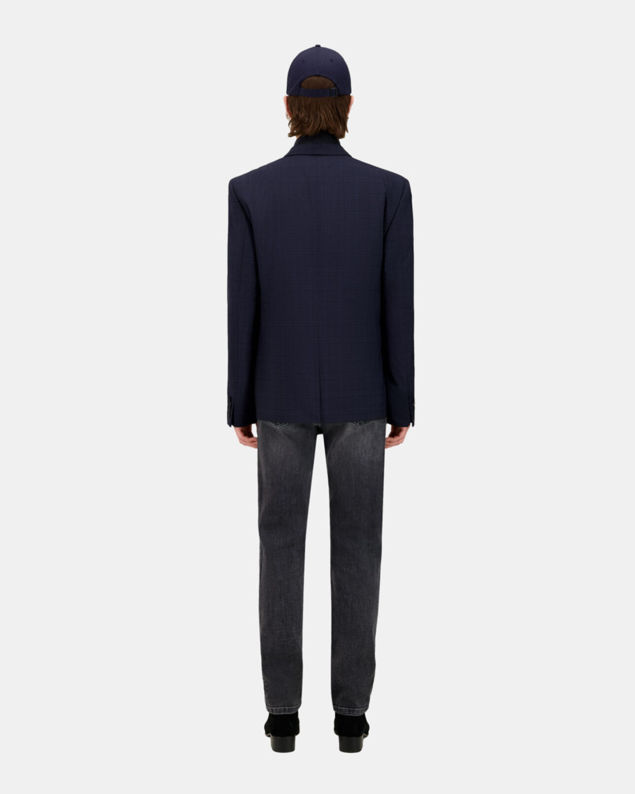 The Kooples HOMME NAVY veste de costume prince de galles en laine