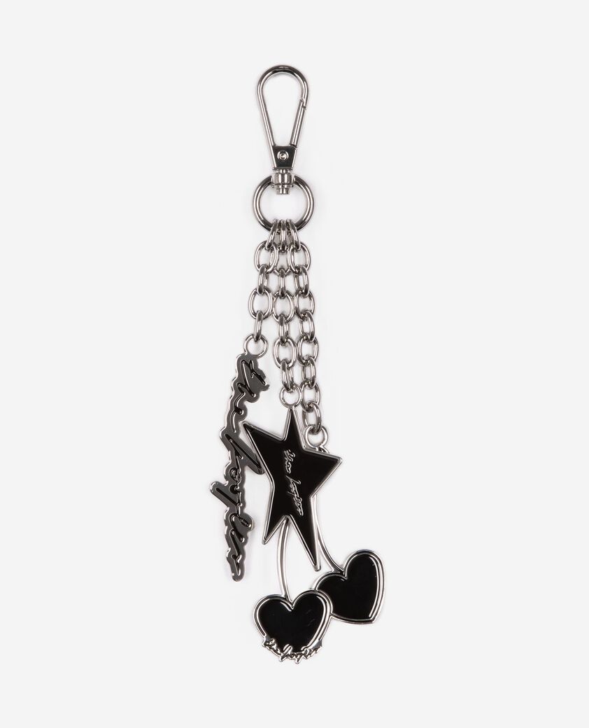 The Kooples WOMEN BLACK SILVER black and silver key ring bag jewel