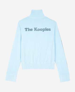 The Kooples FEMME BABY BLUE sweatshirt en velours bleu clair